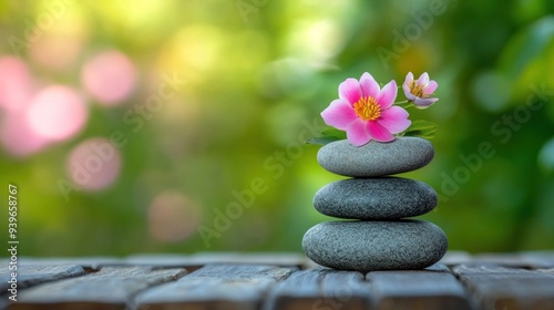 Zen Stones and Flowers