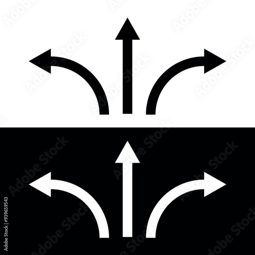 Wallpaper Mural Arrow icon. Collection of turn arrows. Symbol of movement or path. Direction indicator. Movement in different directions. Torontodigital.ca