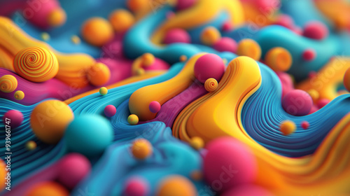 A vibrant and abstract digi...