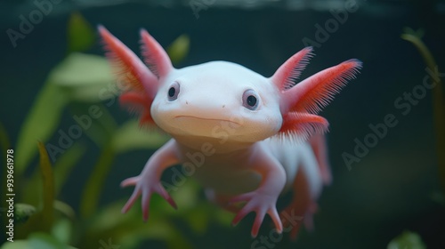 4K Realistic Ajolote axolotl in varying color morphs, underwater scene, photo