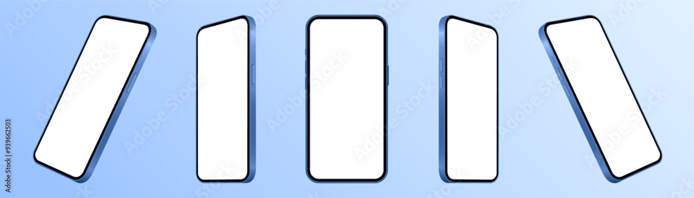 Mockup of a phone screen. Social media promotion. Advertising on a smartphone display. Device front view. 3D mobile phone. Cell phone. Blue background Mockup of a phone screen. Social media promotion. Advertising on a smartphone display. Device front view. 3D mobile phone. Cell phone. Blue background
