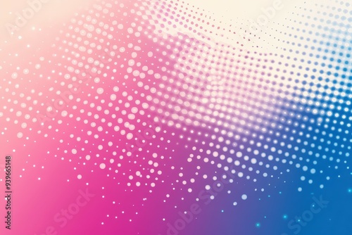 Abstract gradient pattern with dots blending pink and blue hues