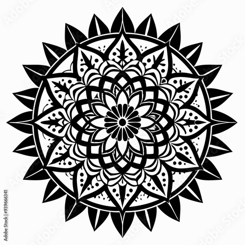 mandala round ornament isolated on a white background. PNG Transparent file type with high definition quality Available.