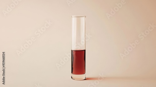 Wallpaper Mural Test tube with red liquid against beige background, laboratory equipment concept Torontodigital.ca