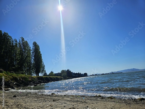 Emeryville Beach, California, Marin Headlands view photo