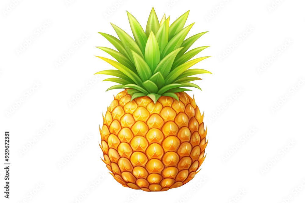 A cheerful cartoon pineapple, perfect for adding a tropical touch to your designs. This bright yellow fruit with its spiky green leaves symbolizes sunshine, summer, and the sweet taste of the tropics. A cheerful cartoon pineapple, perfect for adding a tropical touch to your designs. This bright yellow fruit with its spiky green leaves symbolizes sunshine, summer, and the sweet taste of the tropics.