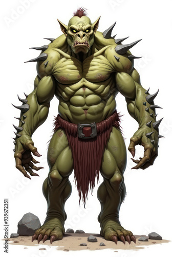 Mottled Troll in Dark Fantasy , dark fantasy aesthetic, high-detail illustration, epic fantasy artwork, character concept art, rich color palette, dark and gritty style. photo