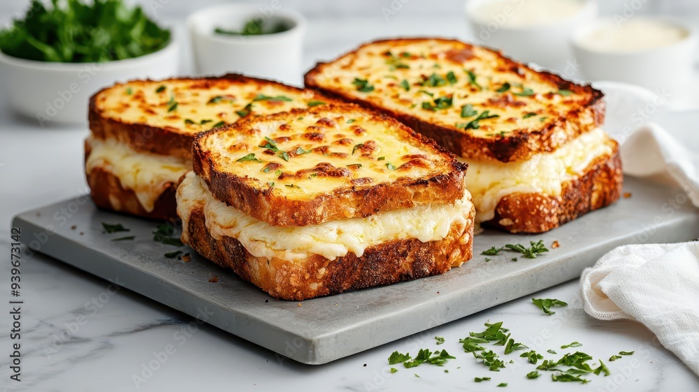 Toasted bread with layers of melted cheese and a slight char on the edges, photorealistic, hyper-resolution, savory indulgence Toasted bread with layers of melted cheese and a slight char on the edges, photorealistic, hyper-resolution, savory indulgence