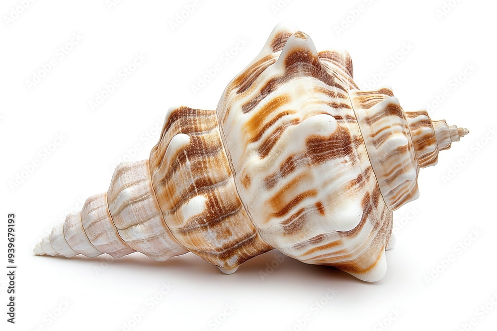 Obraz premium Beautiful seashell isolated on white background