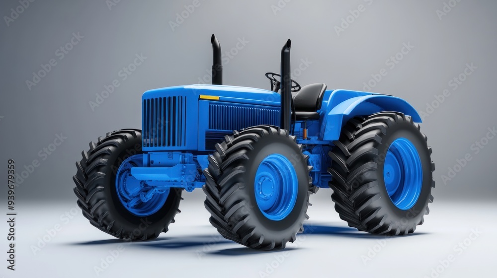 High quality blue tractor for plowing farm land. High quality blue tractor for plowing farm land.