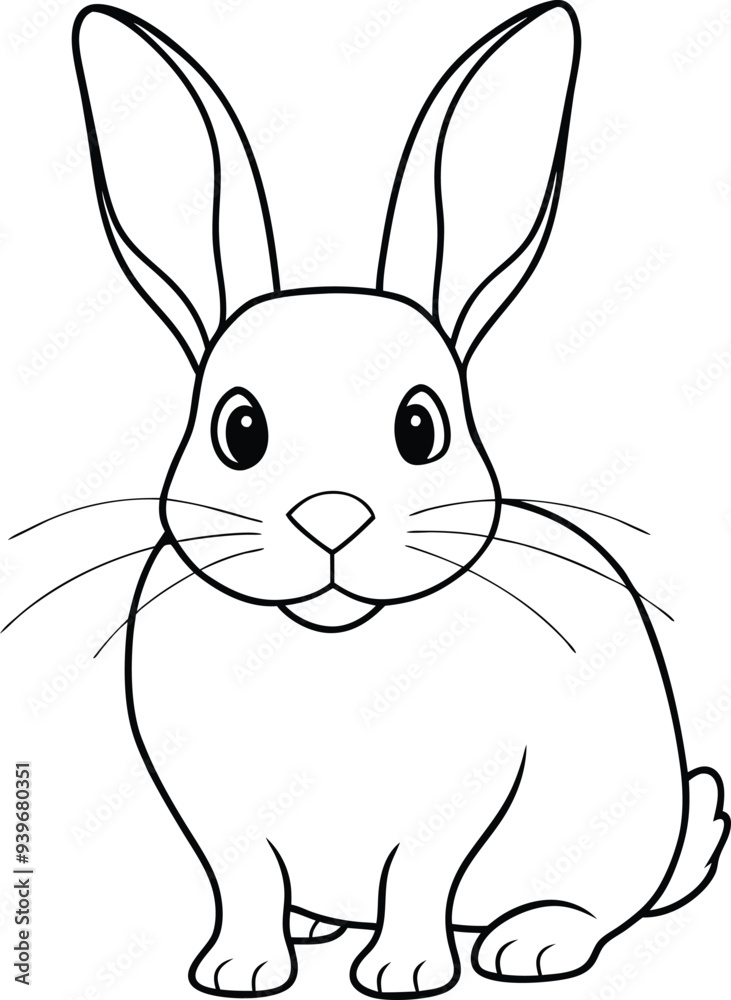 Obraz premium Delightful rabbit line art for kids coloring books fun and playful designs for creative enjoyment 