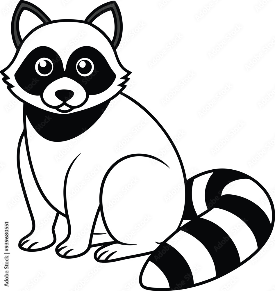 Charming raccoon illustration in simple line art great for kids coloring books to enjoy and color in
Charming raccoon illustration in simple line art great for kids coloring books to enjoy and color in