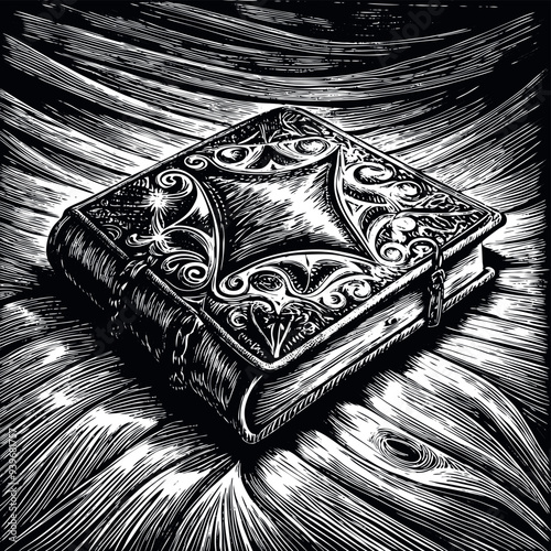 Obraz na płótnie Ancient book engraved vector w salonie