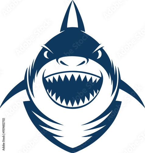 Stunning shark head graphic art emphasizing a sleek and aggressive appearance
