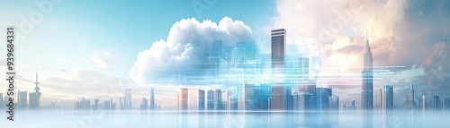 A visual metaphor of a cloud fortress, symbolizing the impenetrable nature of advanced cloud security and creative digital risk protection strategies