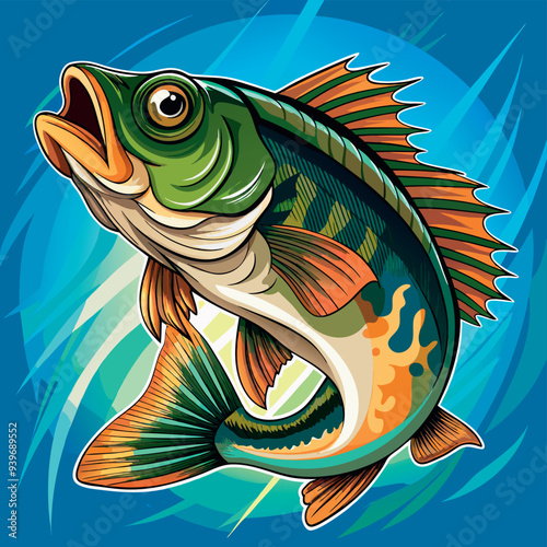 Obraz na płótnie Big mouth bass color vector w salonie