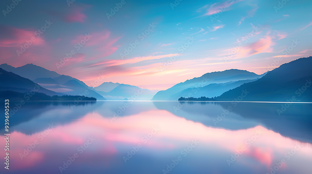 Serene Sunset Over Calm Lake Serene Sunset Over Calm Lake