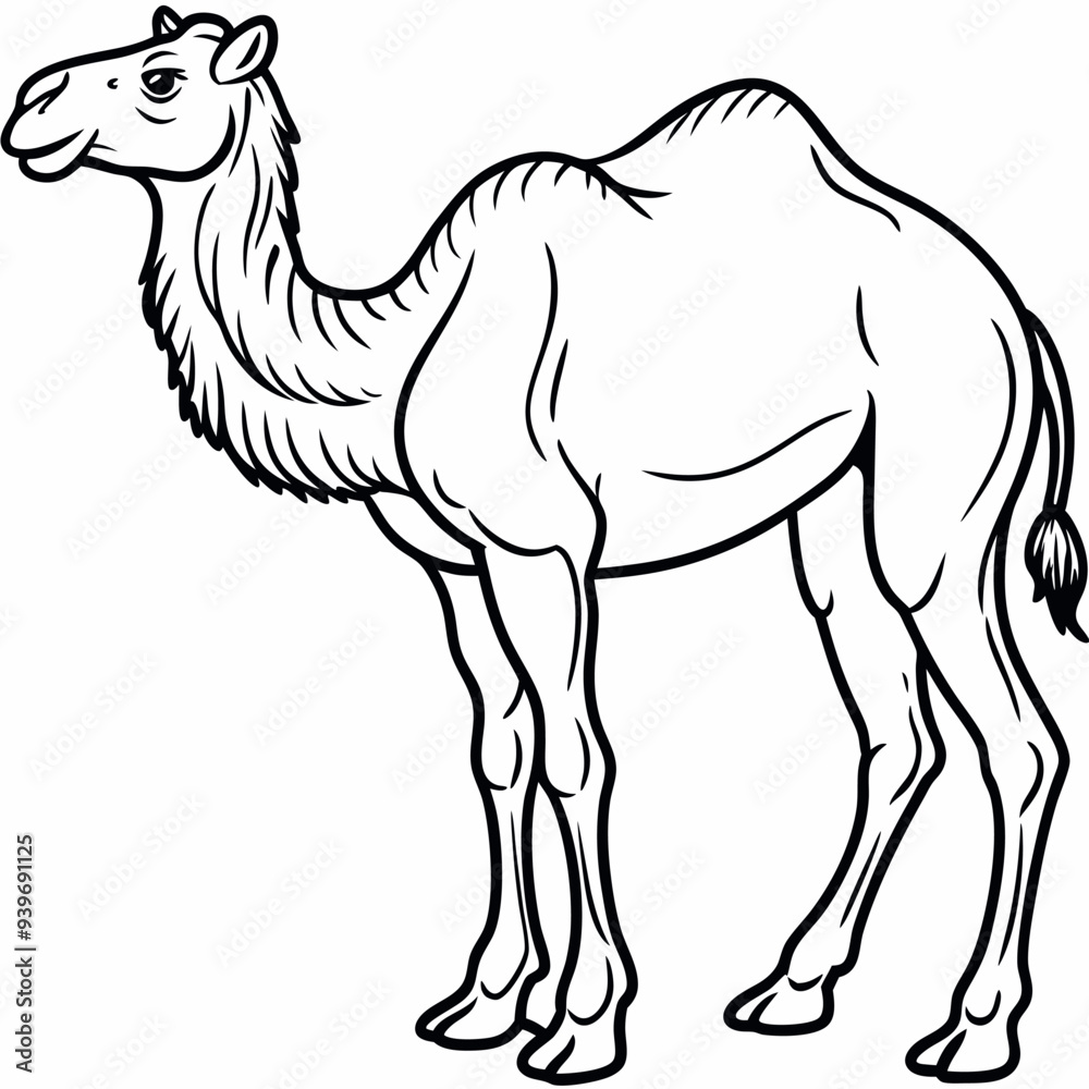 Camel outline vector illustration