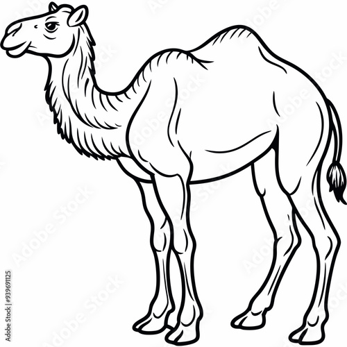Obraz na płótnie Camel outline vector illustration w salonie