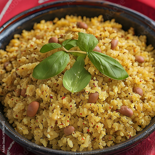 Rice dish on gourmet display photo