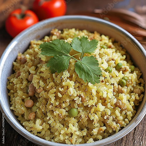 Rice dish on gourmet display photo