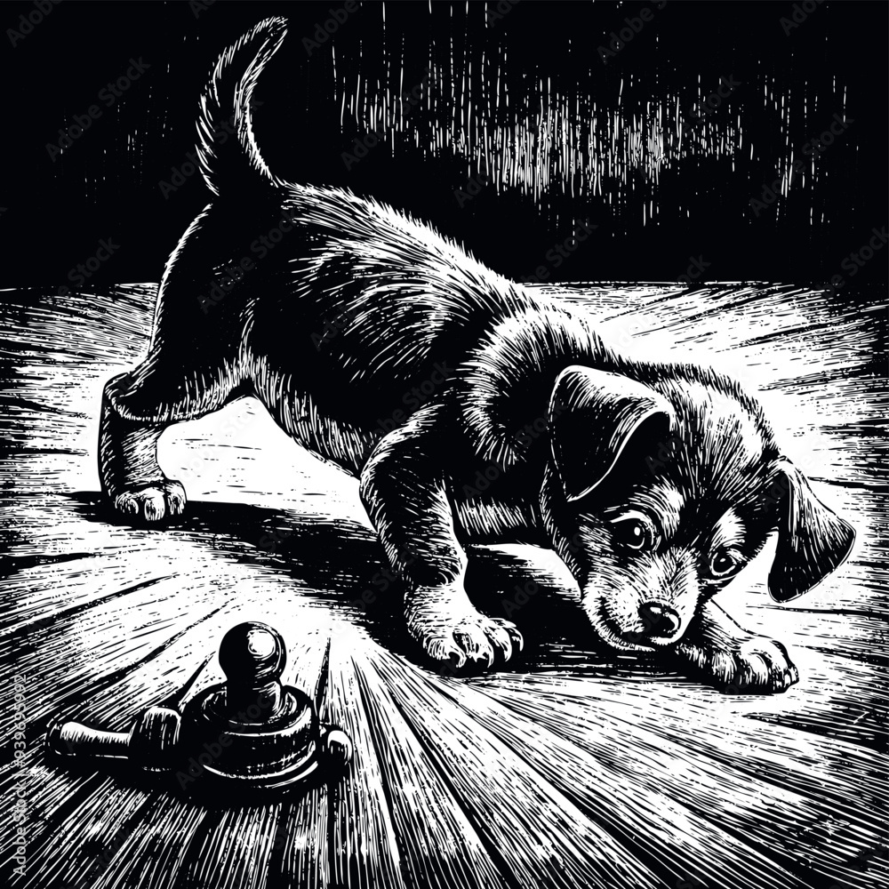 Pupy play with a toy vector
