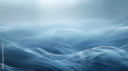 Abstract Flowing Blue Ocean Waves photo