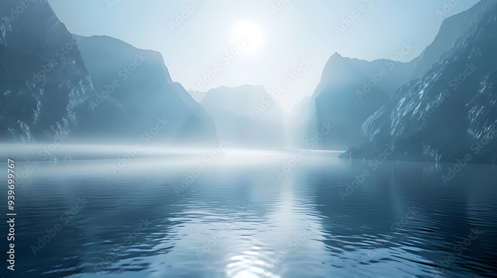 Misty Mountain Fjord at Sunrise Misty Mountain Fjord at Sunrise