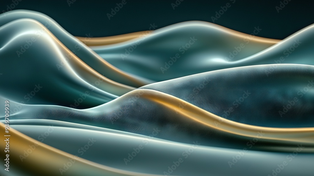 A stunning digital artwork depicting a golden-blue wave on a black canvas with a beautiful blue sky in the background A stunning digital artwork depicting a golden-blue wave on a black canvas with a beautiful blue sky in the background