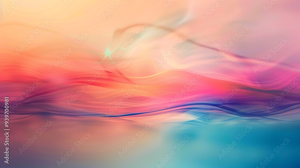 Abstract Flowing Warm Tones with Gentle Waves