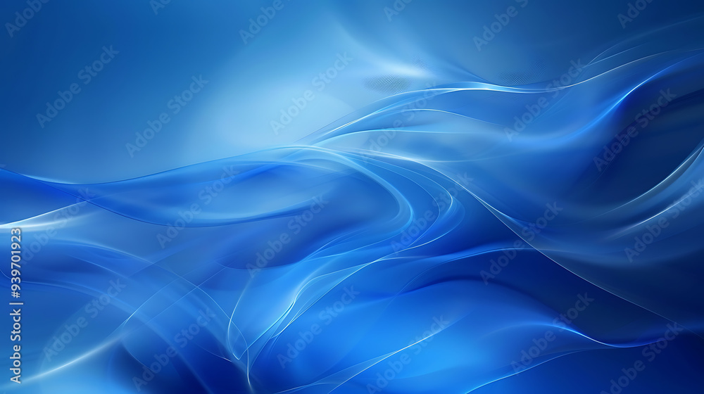 Abstract Flowing Blue Waves on a Deep Background Abstract Flowing Blue Waves on a Deep Background