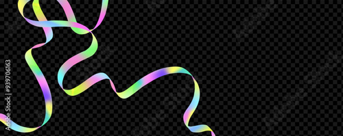 Abstract  holographic wave.Flow iridescent fluid.Dynamic spectrum ribbon.