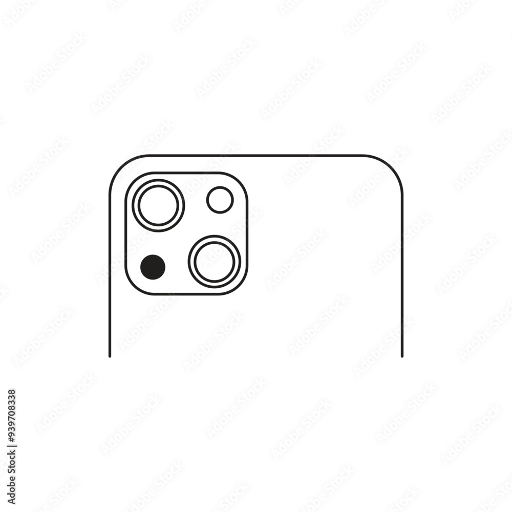 Smartphone camera lens module icon showing four lenses
