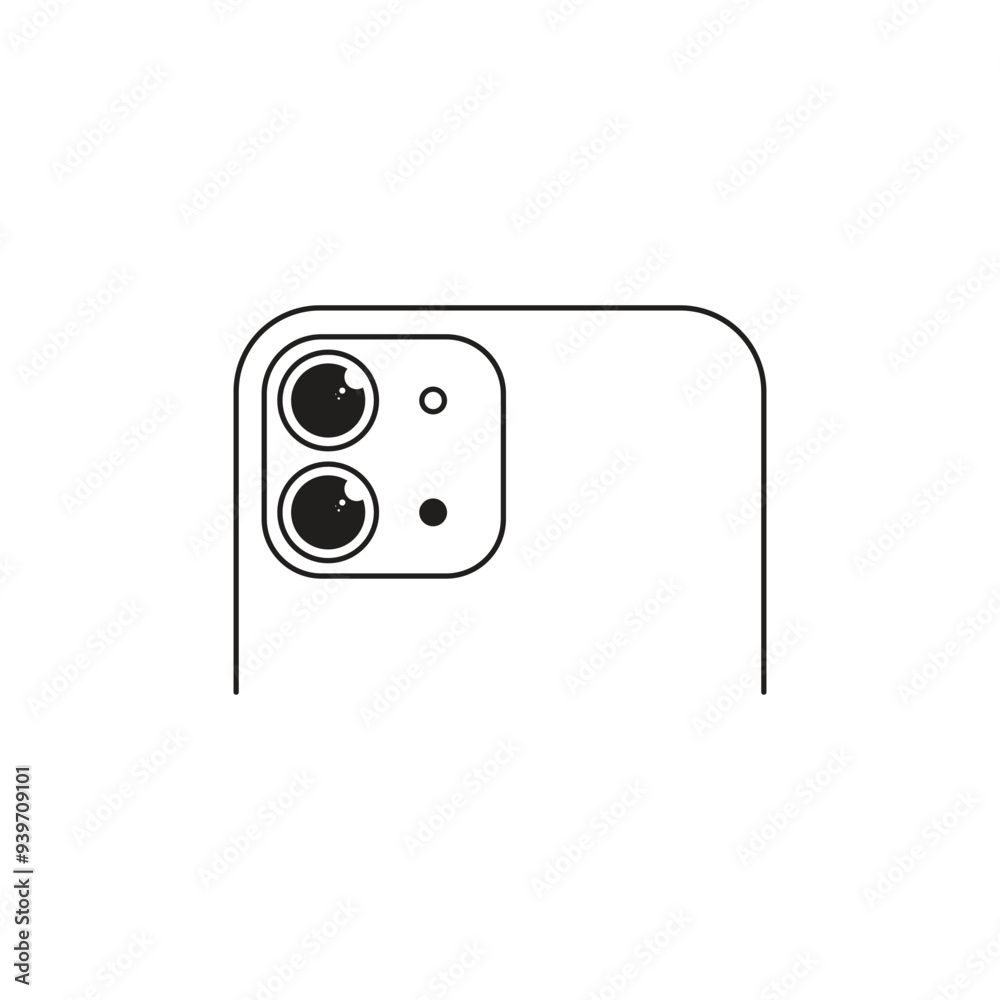 Smartphone camera lens module icon showing four lenses Smartphone camera lens module icon showing four lenses