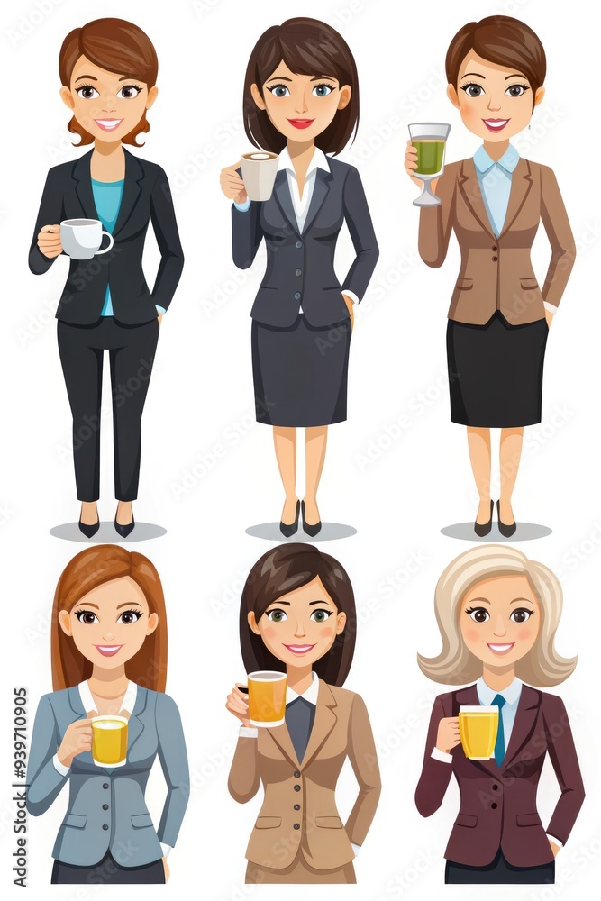 Businesswomen enjoying delicious beverages during a casual office gathering. Generative AI Businesswomen enjoying delicious beverages during a casual office gathering. Generative AI