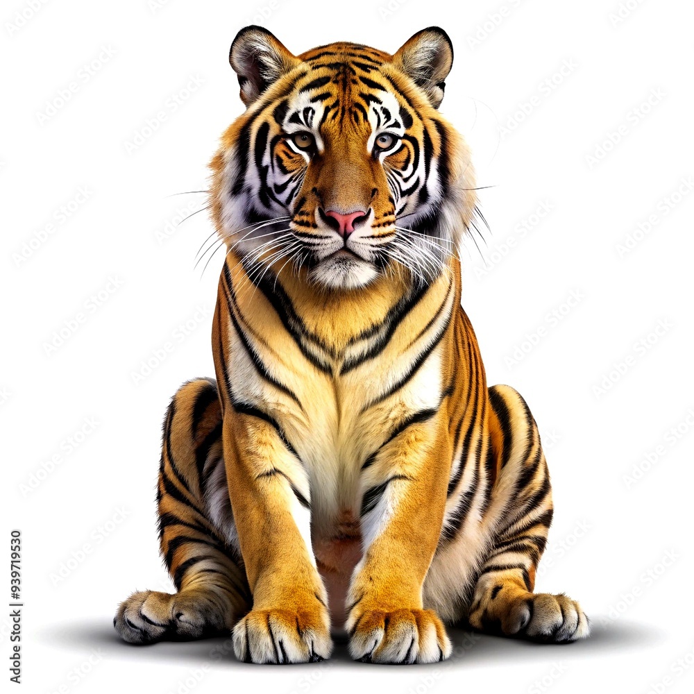Side view, profile of a tiger standing, isolated on white
Side view, profile of a tiger standing, isolated on white