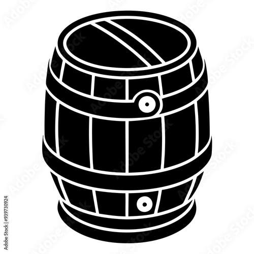 wooden barrel isolated on white
