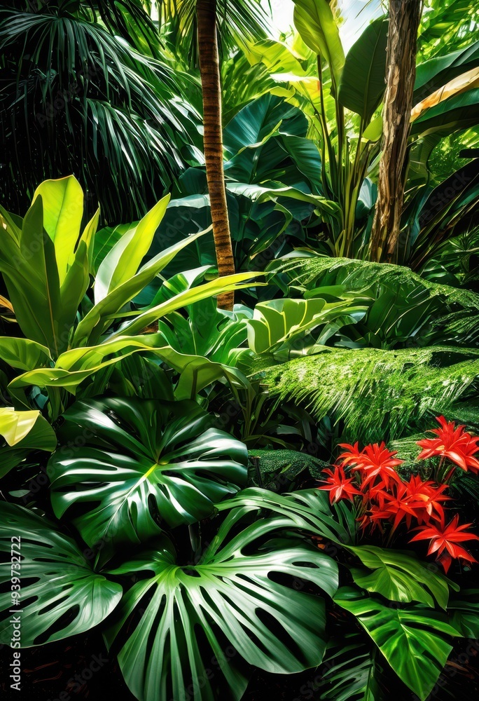 lush tropical plants under gentle sunlight creating vibrant natural atmosphere, leaves, greenery, exotic, foliage, garden, botanical, colorful, growth, flora, outdoor lush tropical plants under gentle sunlight creating vibrant natural atmosphere, leaves, greenery, exotic, foliage, garden, botanical, colorful, growth, flora, outdoor