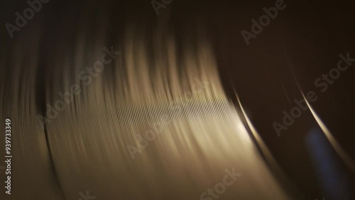 Vinyl record playing in a macro shot. Music background video loop, with retro and old style aesthetic photo