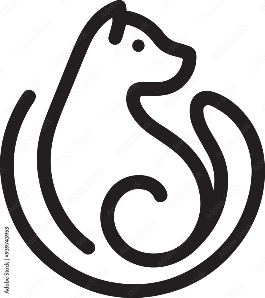 Simple Dog Logo Design With Brown Concept
