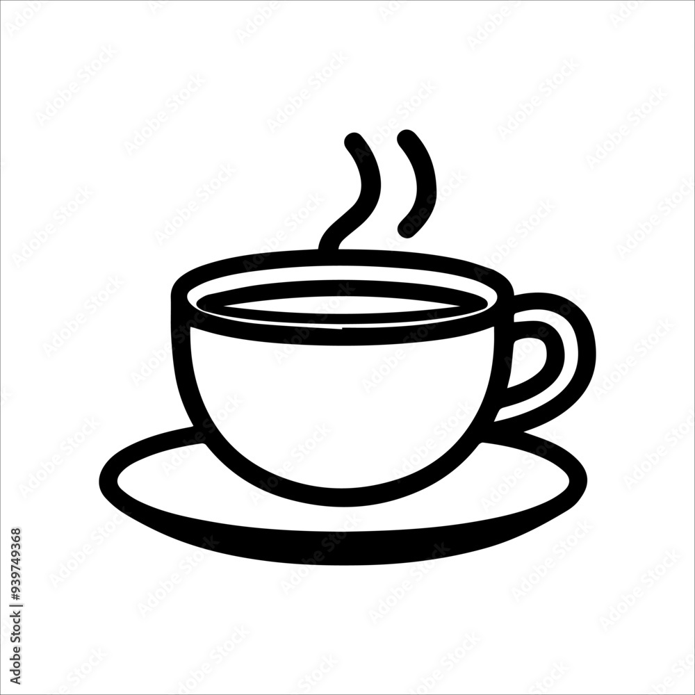 Coffee icon or modern line symbol. Vector line art and icon design with bold outline. Black and white Pixel Perfect minimalistic symbol isolated white background. Silhouette simple thin sign Coffee icon or modern line symbol. Vector line art and icon design with bold outline. Black and white Pixel Perfect minimalistic symbol isolated white background. Silhouette simple thin sign