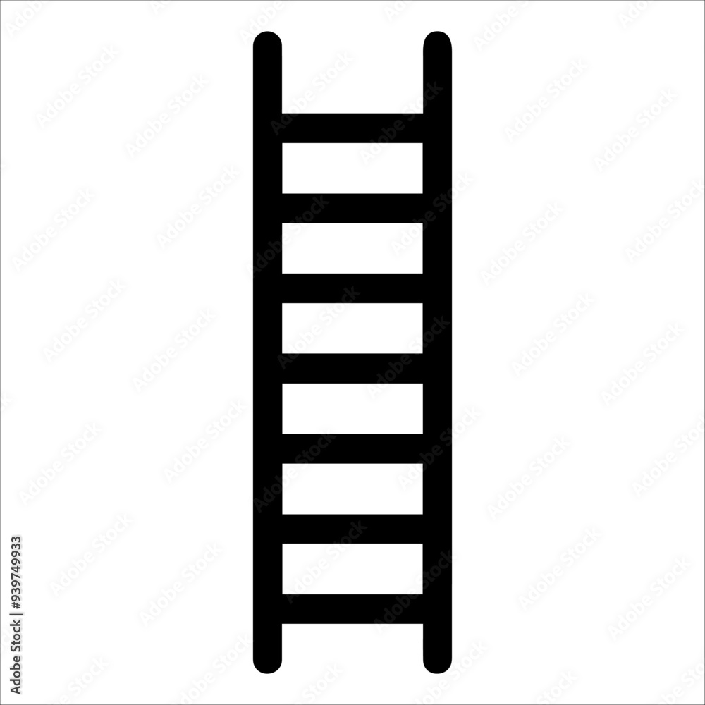 Ladder icon or modern line symbol. Vector line art and icon design with bold outline. Black and white Pixel Perfect minimalistic symbol isolated white background. Silhouette simple thin sign Ladder icon or modern line symbol. Vector line art and icon design with bold outline. Black and white Pixel Perfect minimalistic symbol isolated white background. Silhouette simple thin sign