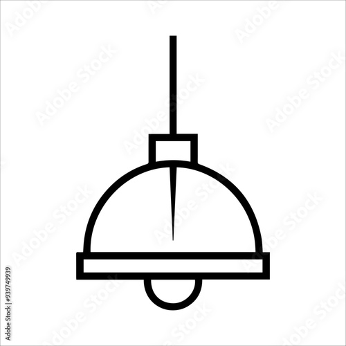 Ceiling Lamp icon or modern line symbol. Vector line art and icon design with bold outline. Black and white Pixel Perfect minimalistic symbol isolated white background. Silhouette simple thin sign