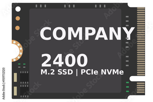  Vector Illustration of an SSD Drive - External View