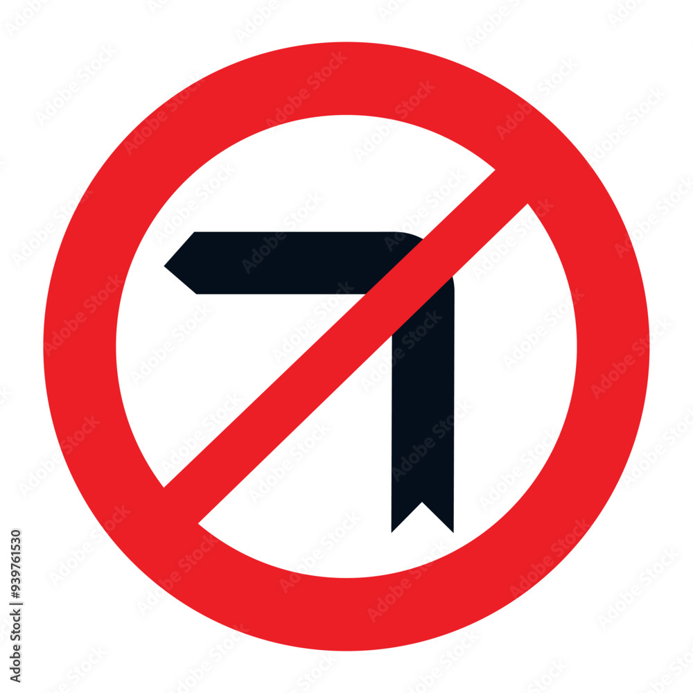 RESTRICTION SIGNS, R-303 - No turn left.eps RESTRICTION SIGNS, R-303 - No turn left.eps