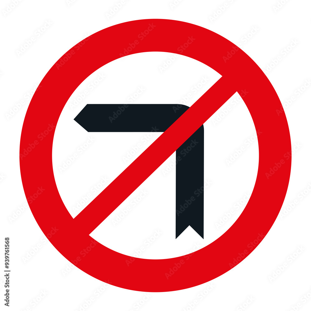 RESTRICTION SIGNS, R-303 - No turn left RESTRICTION SIGNS, R-303 - No turn left