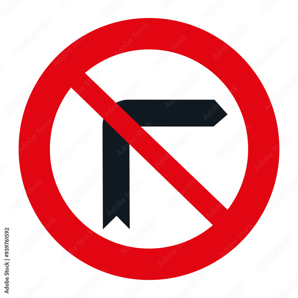 RESTRICTION SIGNS, R-302 - No turn right RESTRICTION SIGNS, R-302 - No turn right