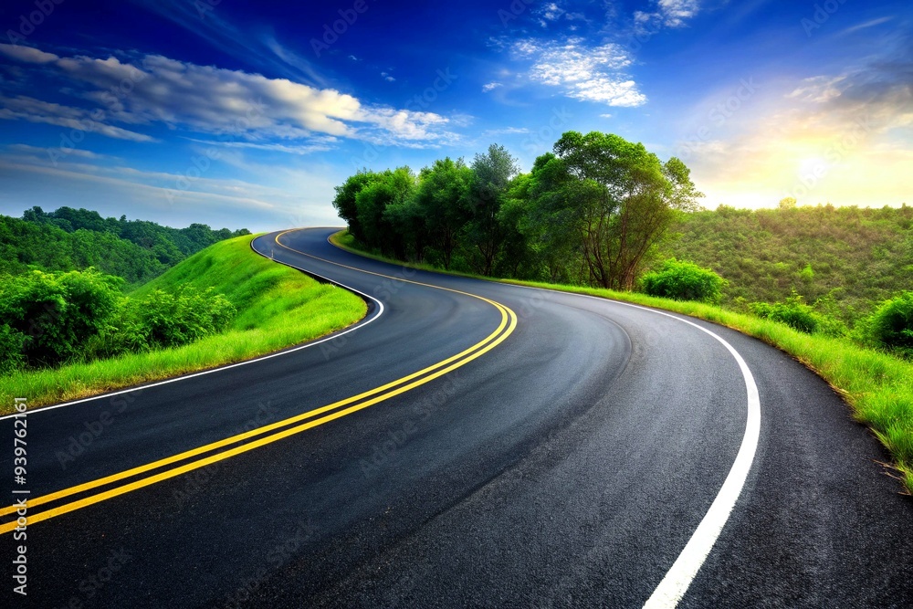 Top view on road map. Curve highway roadway. Vector infographic Top view on road map. Curve highway roadway. Vector infographic
