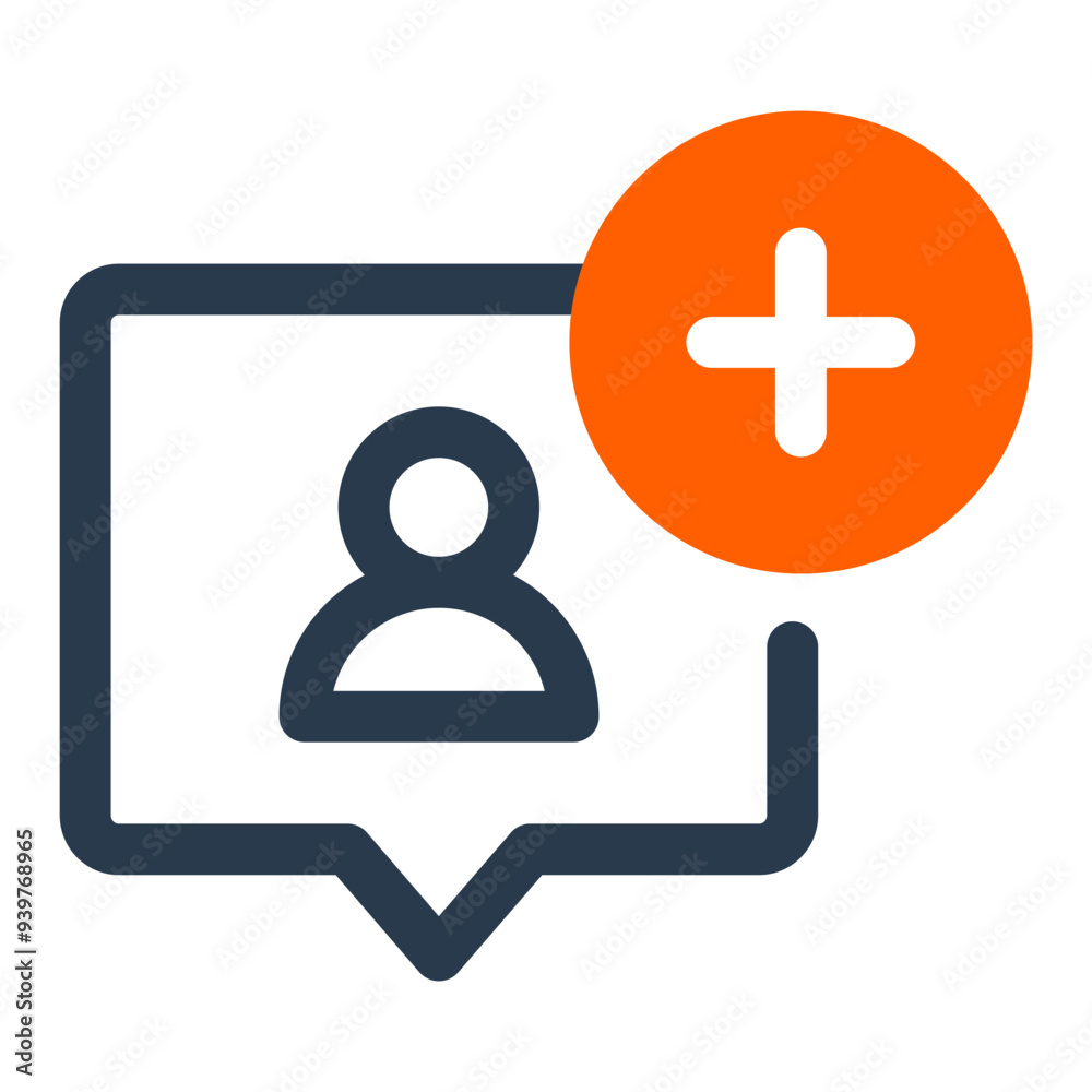 Add User Speech Bubble Vector Icon Add User Speech Bubble Vector Icon