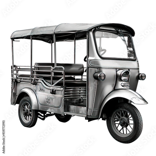Vintage asian tuk tuk isolated ai generated photo
